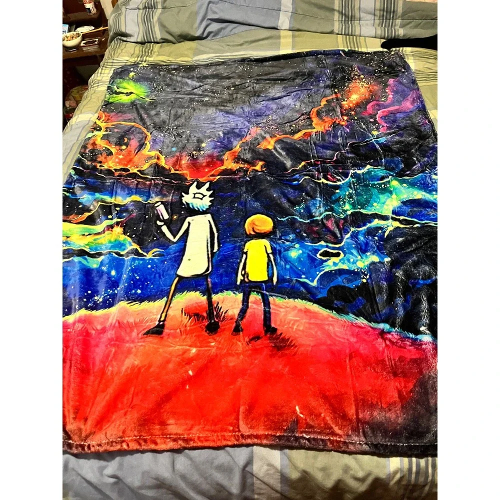 Rick and Morty Galaxy‎ Throw Blanket Psychedelic Space Fleece 48x36 Adult Swim